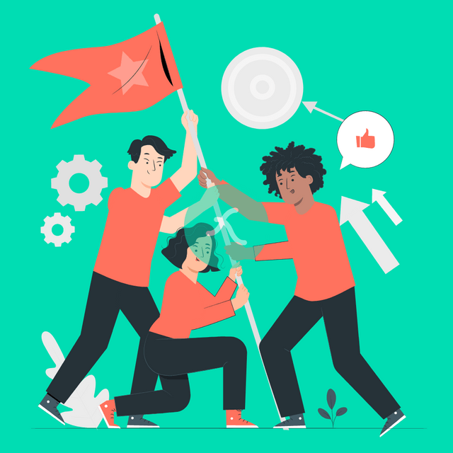 Team works Lottie JSON animation