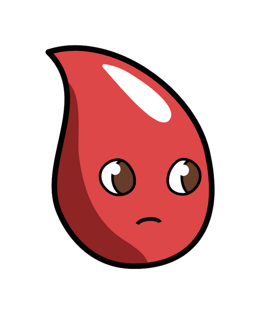 Cute blood drop character