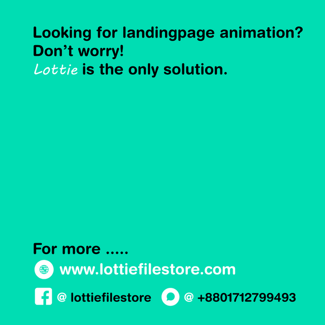 Best landing page lottie json animation