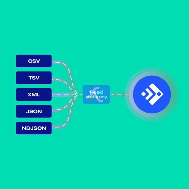 Feedonomics delivery Lottie JSON animation