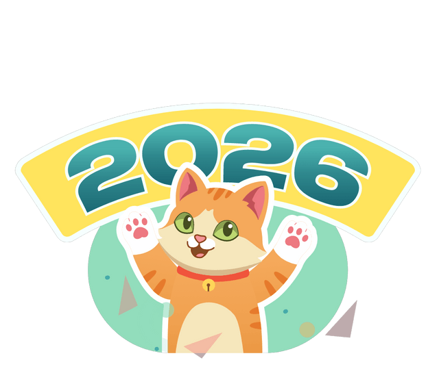 Happy New Year Cat Jumping