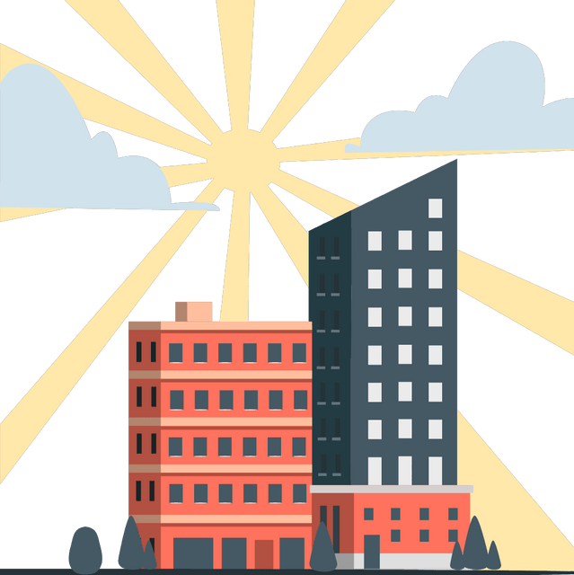 Urban Skyscrapers Rise Animation