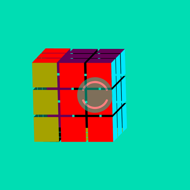 Rubik's left up rotation Lottie JSON animation