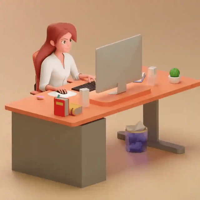 3D Female Designer Desk