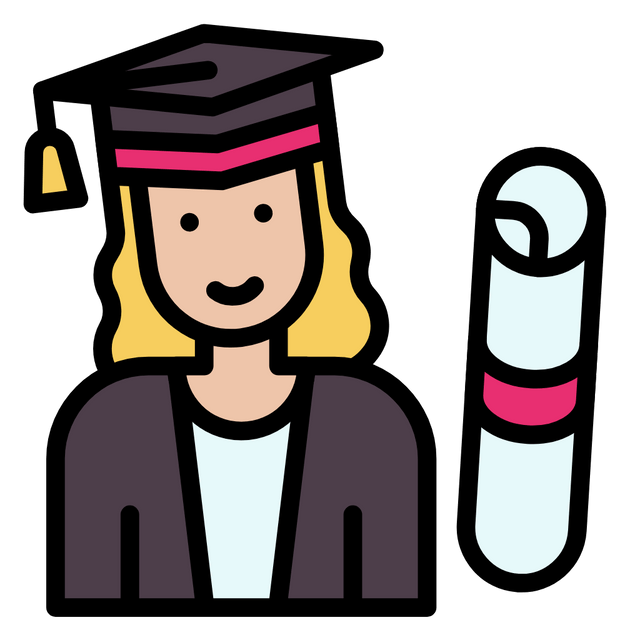 Female Graduate with Degree – Animated Icon