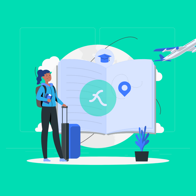 Study abroad Lottie JSON animation