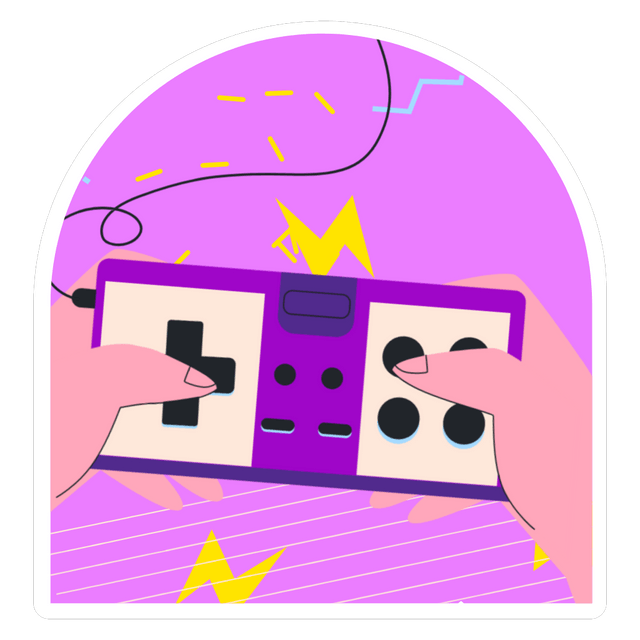 Doodle video game controller with play buttons