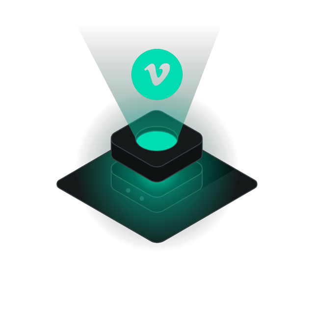 Vimeo 3D icon rotation Lottie JSON animation