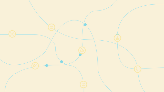 Cars riding routes in a map