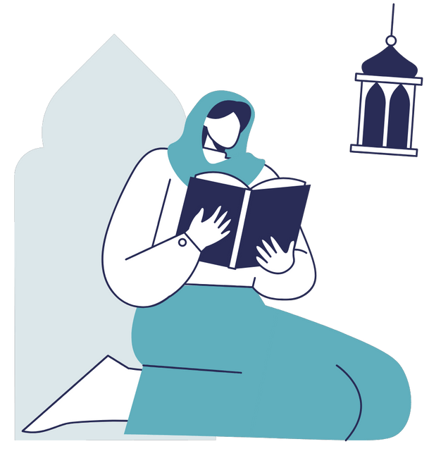 Muslim woman reading from the Quran