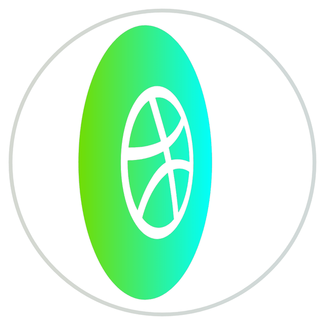 Dribbble gradient color 3D icon rotation Lottie JSON animation