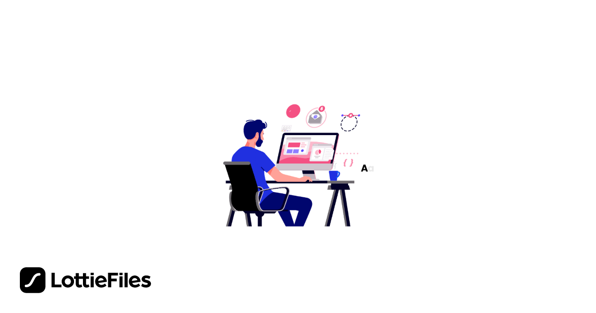 Free Man working on computer Animation by bhumi parekh | LottieFiles