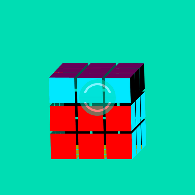 Rubik's upper left rotation Lottie JSON animation