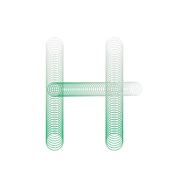 H Ball alphabet Lottie JSON animation
