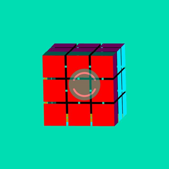 Rubik's Front right side rotation Lottie JSON animation