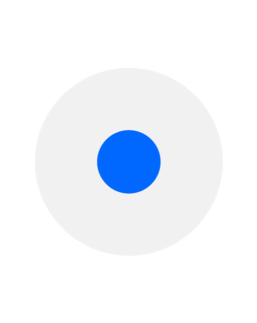 Blue growing circle