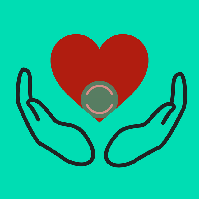 Love with hand Lottie JSON animation