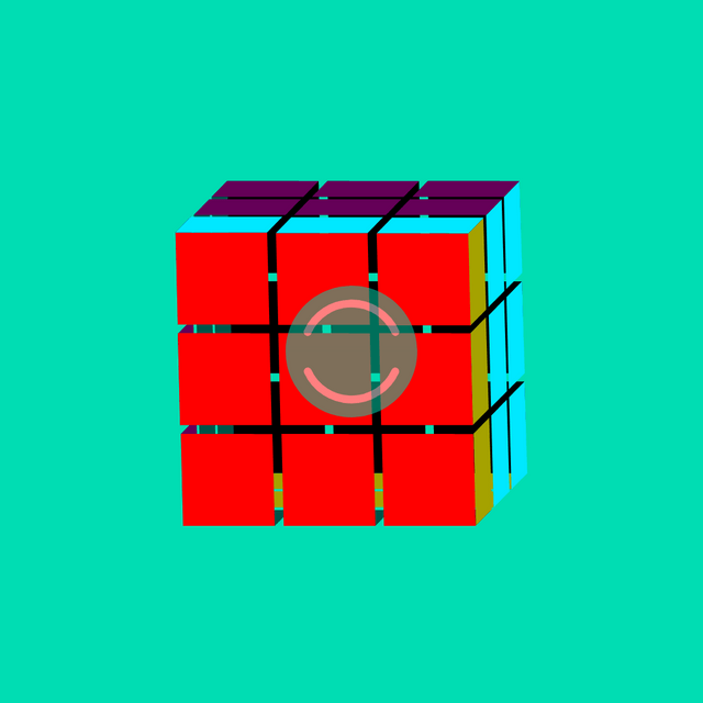 Rubik's Front left side rotation Lottie JSON animation