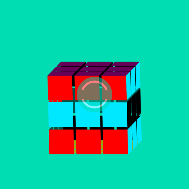 Rubik's middle left rotation Lottie JSON animation