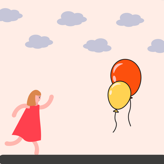 Girl playing with balloon