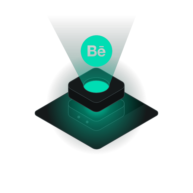Behance 3D icon rotation Lottie JSON animation