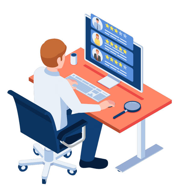 Businessman is Looking for Freelancers on PC