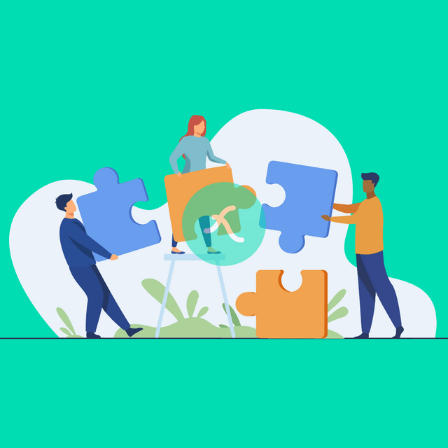 Holding puzzle Lottie JSON animation