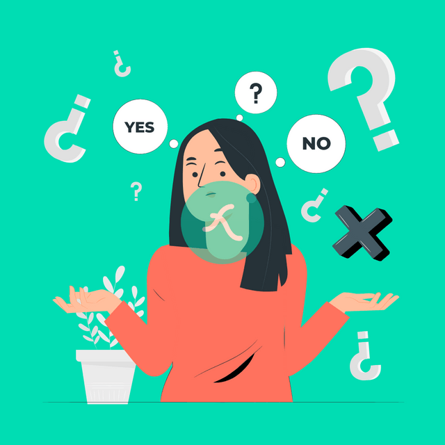 Yes no confused Lottie JSON animation