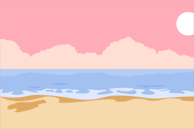 Pastel summer breeze sun, sea, sand
