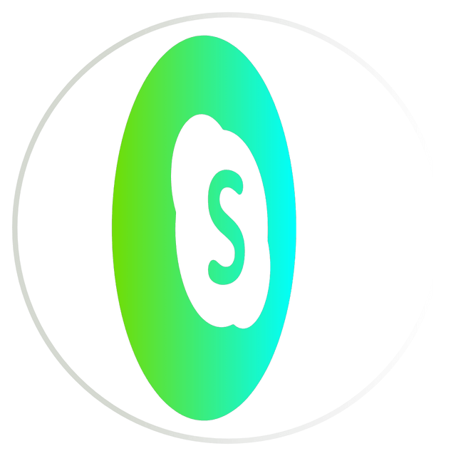 Skype gradient color 3D icon rotation Lottie JSON animation