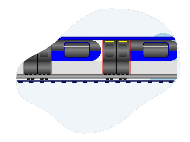 Train in tunnel Lottie JSON animation