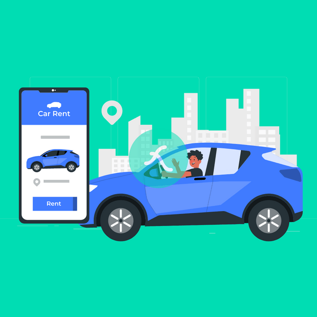 Car rent Lottie JSON animation