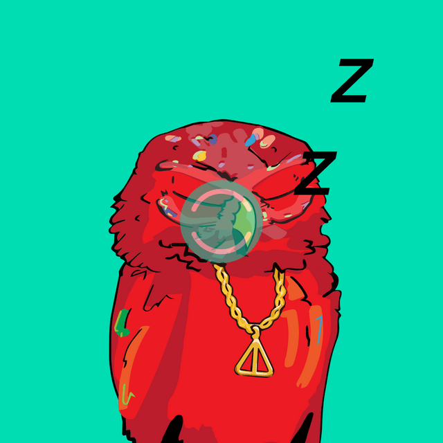 Sleeping owl Sticker Lottie JSON animation