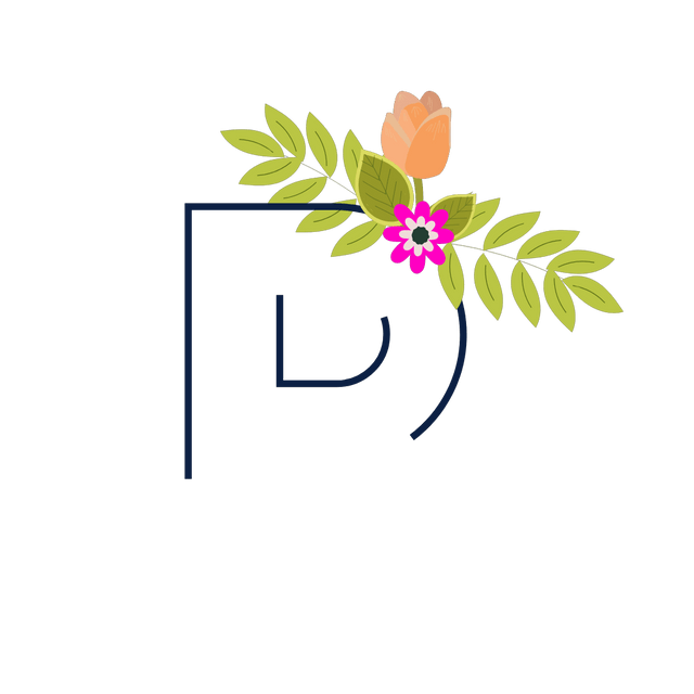 P Flower alphabet Lottie JSON animation
