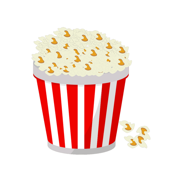 red and white candy stripes bucket of Popcorn