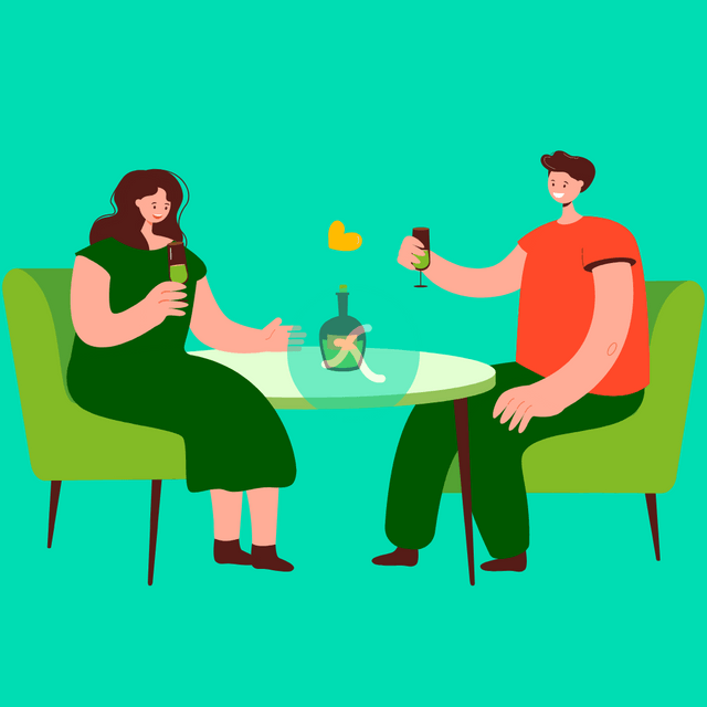 Romantic date Lottie JSON animation
