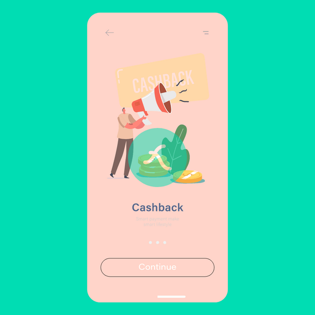 Cashback reward Lottie JSON animation