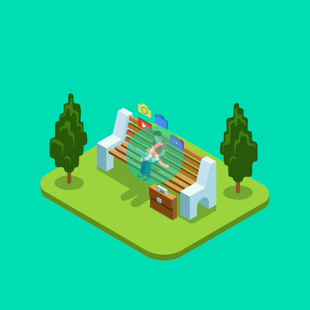 Sitting park Lottie JSON animation