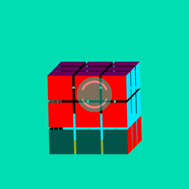 Rubik's lower right rotation Lottie JSON animation
