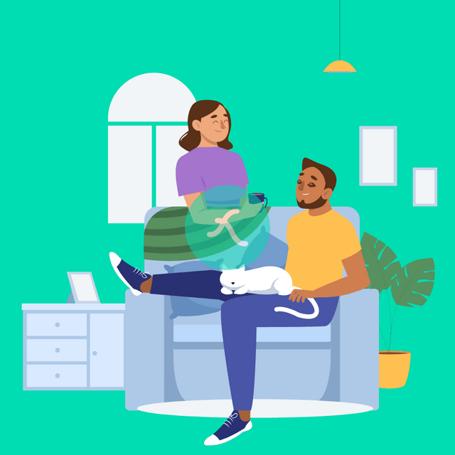 Couple gossip Lottie JSON animation