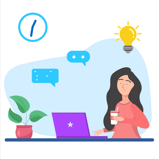 Creative women work lottie animation