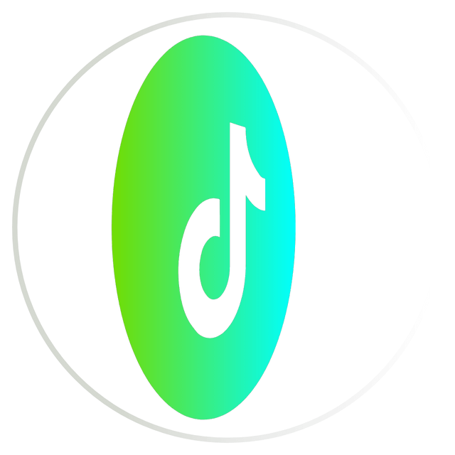 Tiktok gradient color 3D icon rotation Lottie JSON animation