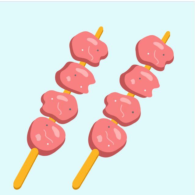 Barbecue stick lottie animation