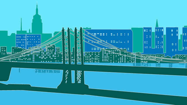 Looped Background Animation with Parallax Effect Brooklyn Bridge