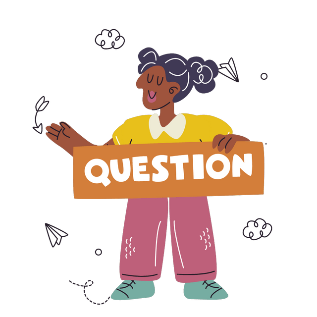 Girl Holding Question Stickers
