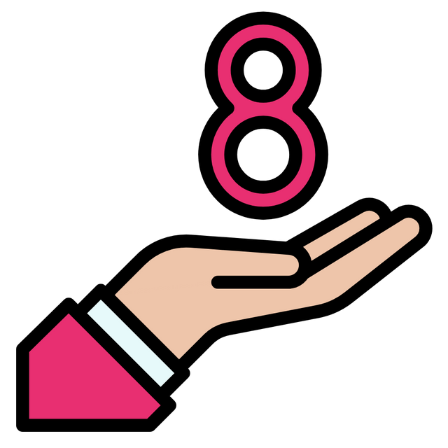 Number Eight on Hand