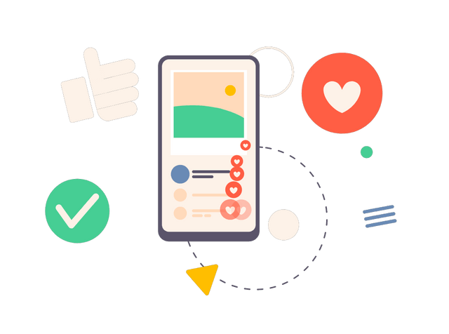 Social media react animation
