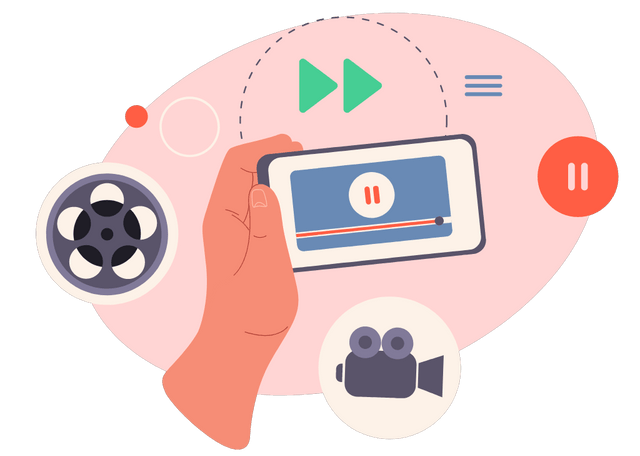 Mobile Phone Screen with Video Player