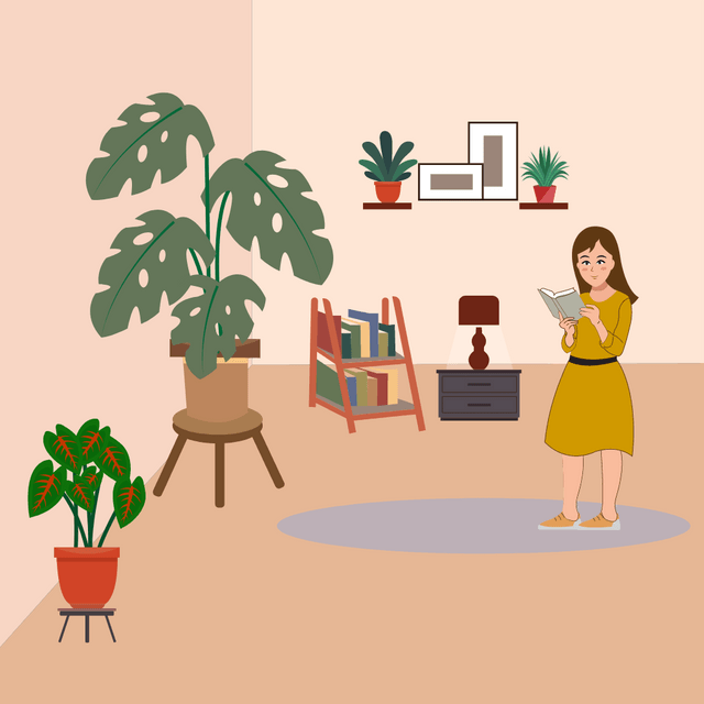 Girl reading book