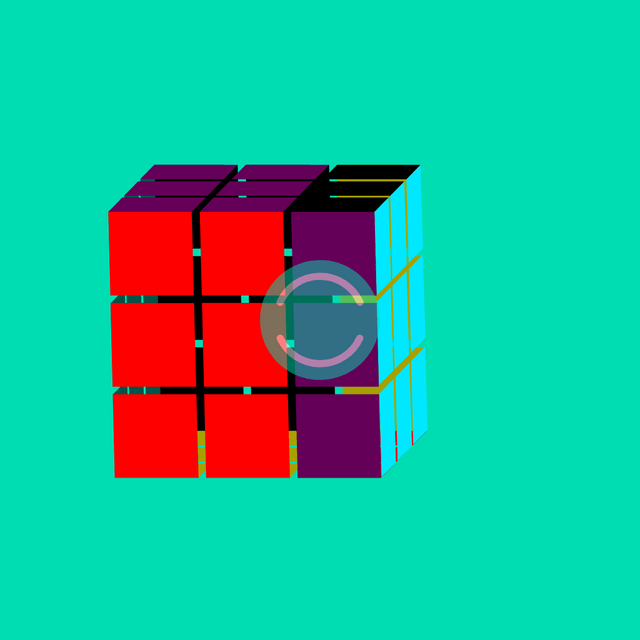 Rubik's right down rotation Lottie JSON animation